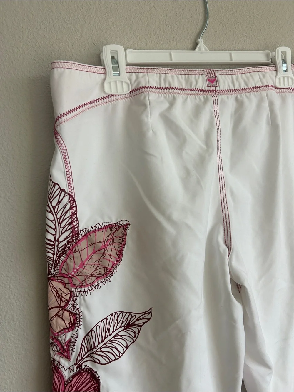 Insane Y2K Roxy White & Pink Unisex Board Shorts With Flowers